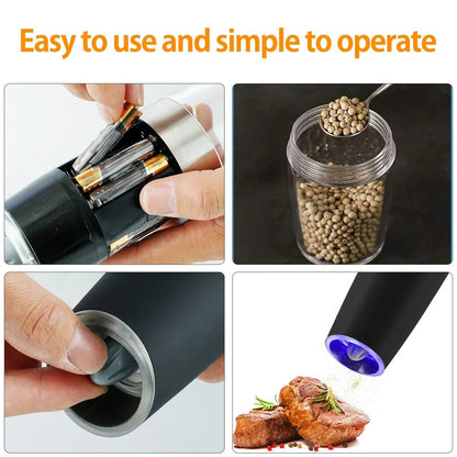Electric Herb Coffee Grinder Automatic Gravity Induction Pepper Shaker Gravity Spice Mill Adjustable Grinder Kitchen Mill Tool - RELUX.STORE
