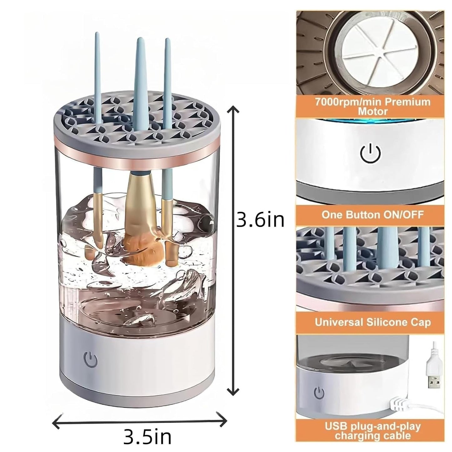 “Electric Makeup Brush Cleaner & Dryer – Professional Facial Brush Cleaning Tool for Deep Cleaning, Sanitation & Quick Drying” - RELUX.STORE