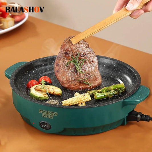 Electric MultiCooker Electric Frying Pan 220V Househould Barbecue Fried Steak Fish Omelette Frying Pan Non - stick Cooking Machine - RELUX.STORE