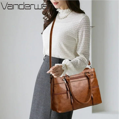 Elegant Handbag for Women High Quality Leather Top - Handle Bags Purse Ladies Shoulder Crossbody Bag Large Casual Tote 2025 Hot - RELUX.STORE