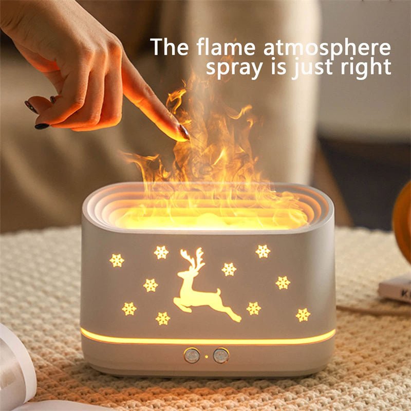 Elk Flame Humidifier Diffuser Mute Household Atmosphere Lamp Christmas Home Decorations - RELUX.STORE