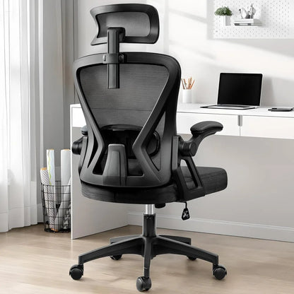 "Ergonomic Office Chair with Headrest – High Back Mesh Desk Chair with Flip - Up Armrests for Home Office, Comfy Work Chair" - RELUX.STORE