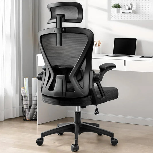 "Ergonomic Office Chair with Headrest – High Back Mesh Desk Chair with Flip - Up Armrests for Home Office, Comfy Work Chair" - RELUX.STORE