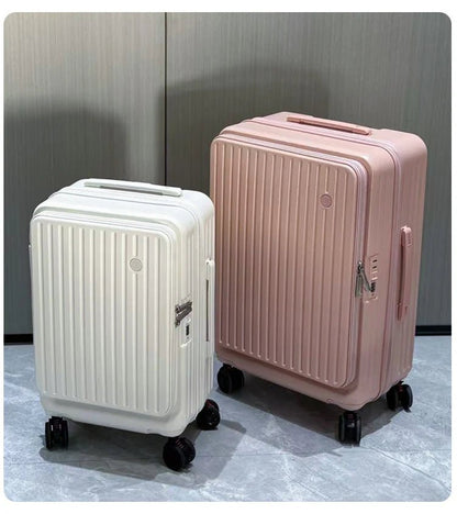Expandable Hard - Side Trolley Luggage Set with Side Opening - Carry - On & Checked Suitcases, Anti - Shock & Password Lock - RELUX.STOREExpandable Hard - Side Trolley Luggage Set with Side Opening - Carry - On & Checked Suitcases, Anti - Shock & Password Lock