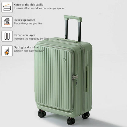 Expandable Hard - Side Trolley Luggage Set with Side Opening - Carry - On & Checked Suitcases, Anti - Shock & Password Lock - RELUX.STOREExpandable Hard - Side Trolley Luggage Set with Side Opening - Carry - On & Checked Suitcases, Anti - Shock & Password Lock