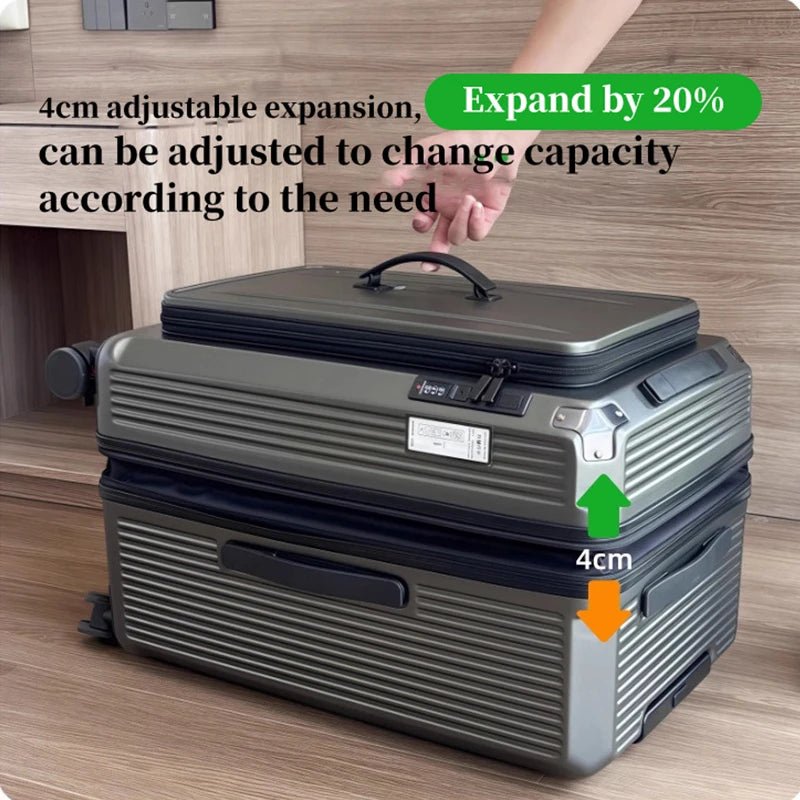 Expandable Luggage, Large - Capacity Thickened Trolley Case, 24 - inch Travel Suitcase, Luggage with Combination Lock, Sturdy and Du - RELUX.STOREExpandable Luggage, Large - Capacity Thickened Trolley Case, 24 - inch Travel Suitcase, Luggage with Combination Lock, Sturdy and Du
