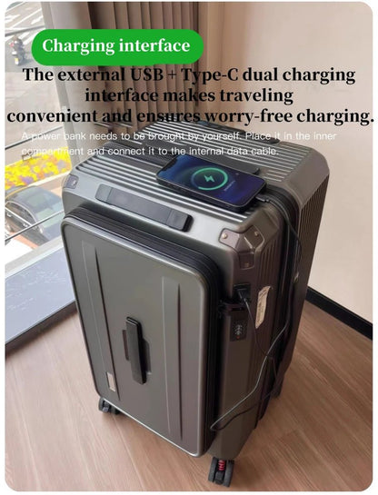Expandable Luggage, Large - Capacity Thickened Trolley Case, 24 - inch Travel Suitcase, Luggage with Combination Lock, Sturdy and Du - RELUX.STOREExpandable Luggage, Large - Capacity Thickened Trolley Case, 24 - inch Travel Suitcase, Luggage with Combination Lock, Sturdy and Du