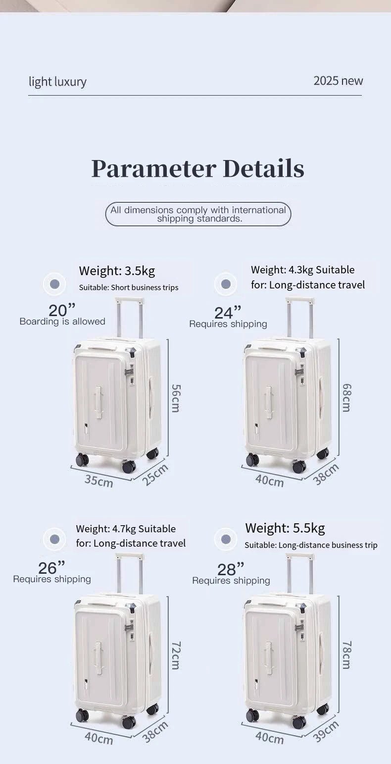 Expandable Luggage, Large - Capacity Thickened Trolley Case, 24 - inch Travel Suitcase, Luggage with Combination Lock, Sturdy and Du - RELUX.STOREExpandable Luggage, Large - Capacity Thickened Trolley Case, 24 - inch Travel Suitcase, Luggage with Combination Lock, Sturdy and Du