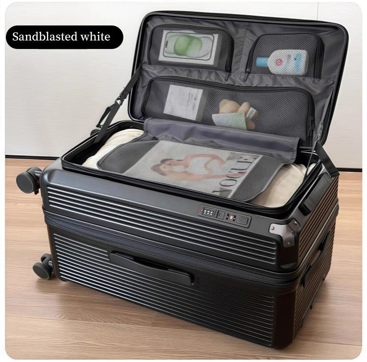 Expandable Luggage, Large - Capacity Thickened Trolley Case, 24 - inch Travel Suitcase, Luggage with Combination Lock, Sturdy and Du - RELUX.STOREExpandable Luggage, Large - Capacity Thickened Trolley Case, 24 - inch Travel Suitcase, Luggage with Combination Lock, Sturdy and Du