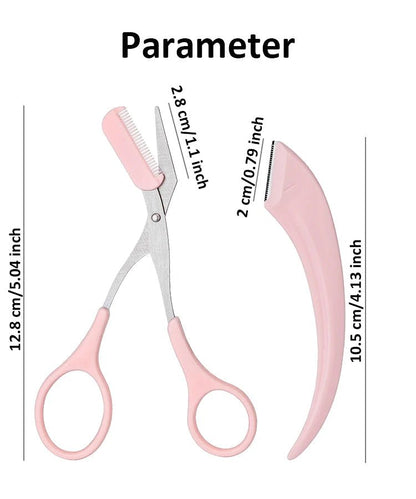 Eyebrow Trimming Knife Face Razor For Women Professional Eyebrow Scissors With Comb Brow Trimmer Scraper Accessories - RELUX.STORE