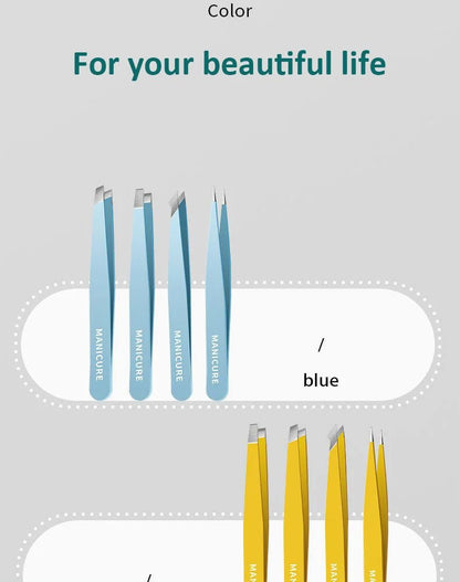 Eyebrow Tweezer Colorful Hair Beauty Fine Hairs Puller Stainless Steel Slanted Eye Brow Clips Removal Makeup Tools - RELUX.STORE