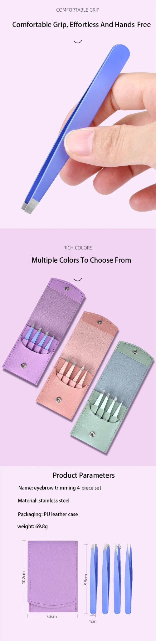 Eyebrow Tweezer Colorful Hair Beauty Fine Hairs Puller Stainless Steel Slanted Eye Brow Clips Removal Makeup Tools - RELUX.STORE