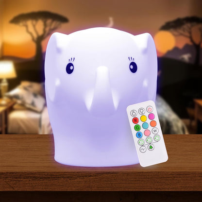 Remote Control Silicone Night Light for Kids - Owl Design with 9 Soft Colors & Sleep Timer - Rechargeable, Battery-Operated Lamp for Bedroom | Baby Nursery, Toddler, Girls, Boys