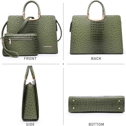 Womens Handbag Top Handle Shoulder Bag Tote Satchel Purse Work Bag with Matching Wallet