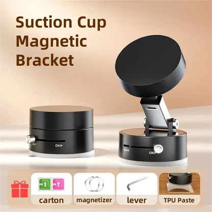 More Portable Vacuum Magnetic Mobile Phone Bracket Adjustable Double-Sided Suction Cup Holder Lazy Stand for All Smartphone