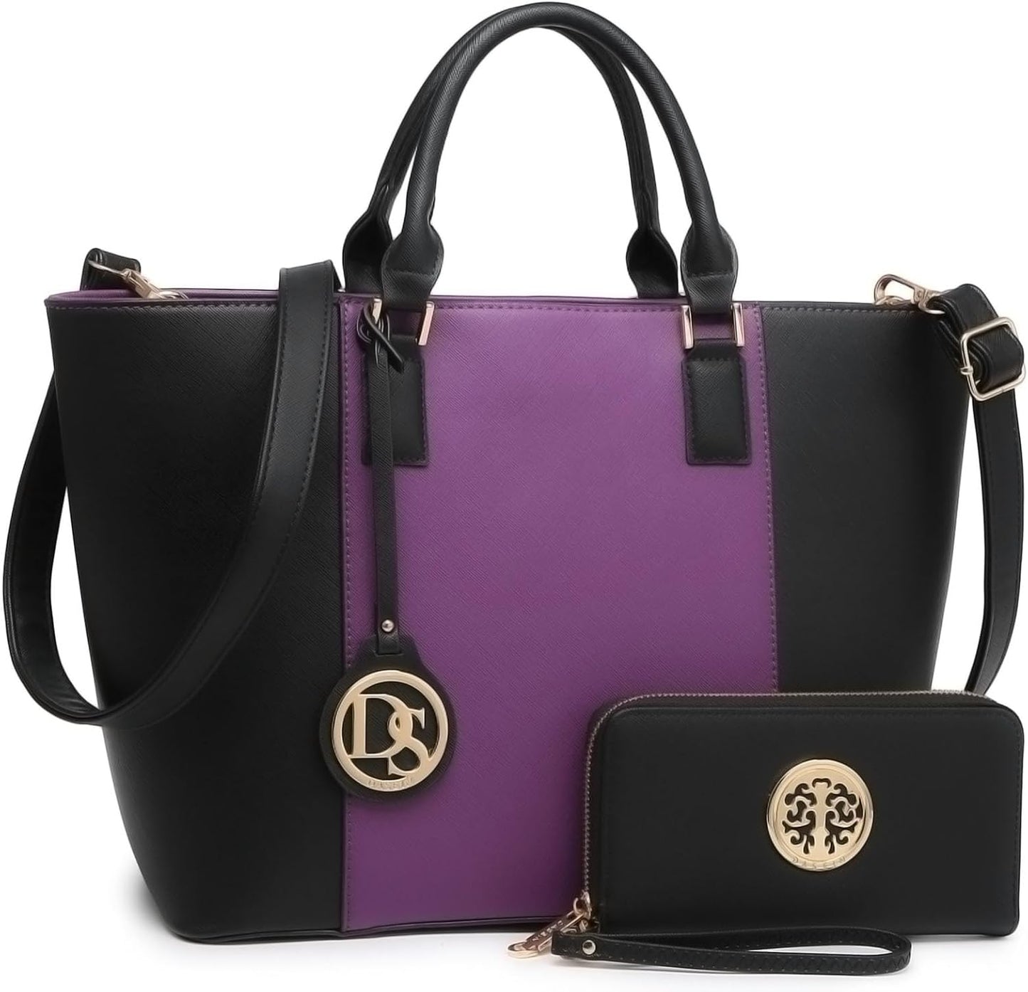 Satchel Purse Handbag for Women Large Shoulder Work Tote Bag with Matching Wallet