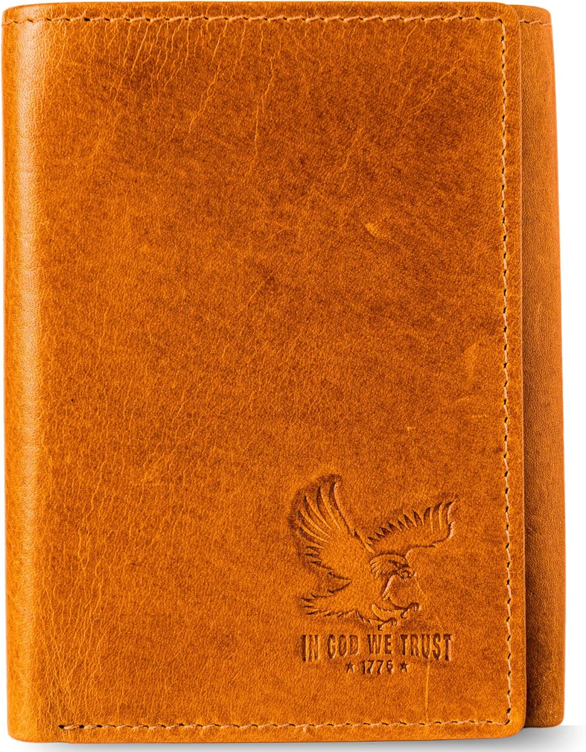 Genuine Nappa Leather Trifold Wallet for Men RFID and ID Window