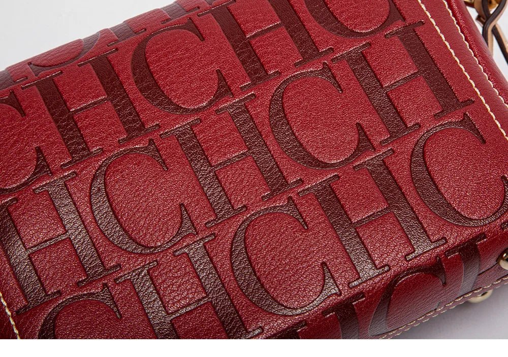 Fashion Design Model Metal Accessories Buckle Women's Shoulder Bag Luxury Brand 2025 Fashion Solid Colour Printed Head Bag - RELUX.STORE