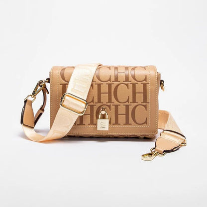 Fashion Design Model Metal Accessories Buckle Women's Shoulder Bag Luxury Brand 2025 Fashion Solid Colour Printed Head Bag - RELUX.STORE