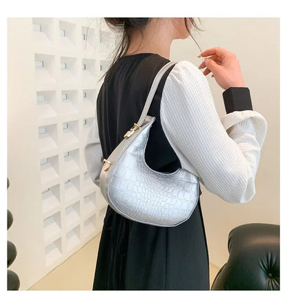 Fashion Luxury Design PU Leather Shoulder Bag Women Small Clutch Handbag Purse Female Underarm Bag Travel Totes shoulder bag - RELUX.STORE