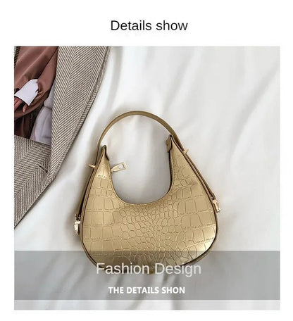 Fashion Luxury Design PU Leather Shoulder Bag Women Small Clutch Handbag Purse Female Underarm Bag Travel Totes shoulder bag - RELUX.STORE