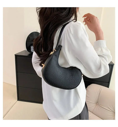 Fashion Luxury Design PU Leather Shoulder Bag Women Small Clutch Handbag Purse Female Underarm Bag Travel Totes shoulder bag - RELUX.STORE