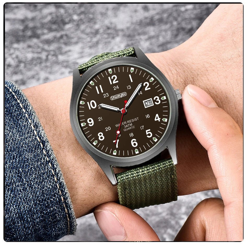 Fashion Mens Watches Luminous Hands Clock Luxury Military Sports Calendar Quartz Wristwatch Men Casual Nylon Watch Reloj Hombre - RELUX.STORE