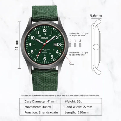 Fashion Mens Watches Luminous Hands Clock Luxury Military Sports Calendar Quartz Wristwatch Men Casual Nylon Watch Reloj Hombre - RELUX.STORE