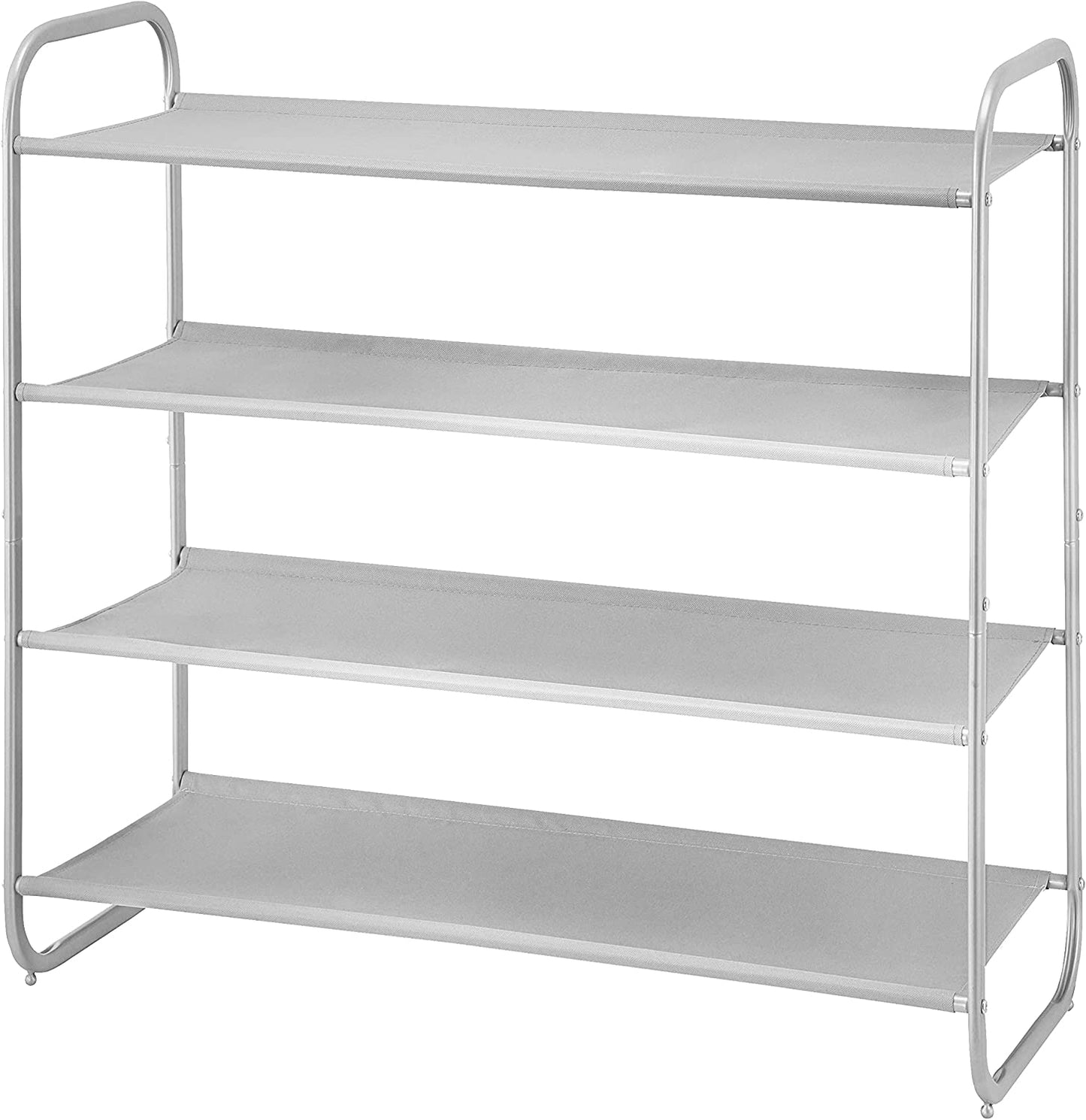 3-Tier Shoe Rack, Fabric Shoe Shelf for Closet Bedroom Entryway (Light Gray)