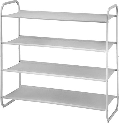 3-Tier Shoe Rack, Fabric Shoe Shelf for Closet Bedroom Entryway (Light Gray)