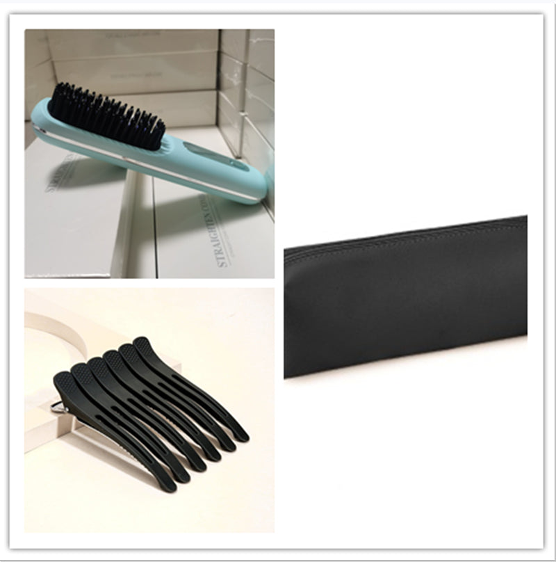 2 in 1 Straight Hair Comb Wireless Hair Straightener Brush Hair Fast Heating Portable Hot Curler USB Charging