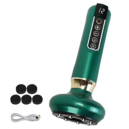 1Pc Anti Cellulite Massager Handheld Vacuum Suction Cupping Kit Beauty Tool With 12 Suction Mode 12 Heating 20Mins Auto-Off One-Key Pressure Release For Abdomen Thighs Buttocks Neck