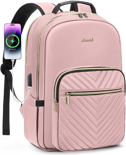 Laptop Backpack for Women 15.6 Inch,Cute Womens Travel Backpack Purse,Professional Laptop Computer Bag,Waterproof Work Business College Teacher Bags Carry on Backpack with USB Port,Mint Green