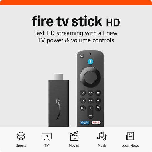 Fire TV Stick HD (Newest Model), Free and Live TV, Alexa Voice Remote, Smart Home Controls, HD Streaming - RELUX.STORE
