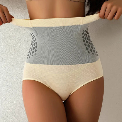 Flarixa Seamless Women's High Waist Abdomen Control Panties Magnetic Therapy Warm Uterus Underwear Body Shaping Briefs - RELUX.STORE