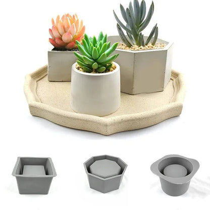 "Flower Pot Silicone Mold – DIY Jewelry Storage Box, Concrete & Cement Casting Mold for Epoxy, Resin, Clay, and Home Decoration" - RELUX.STORE
