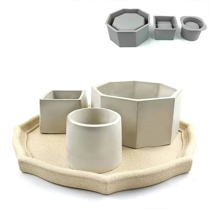 "Flower Pot Silicone Mold – DIY Jewelry Storage Box, Concrete & Cement Casting Mold for Epoxy, Resin, Clay, and Home Decoration" - RELUX.STORE