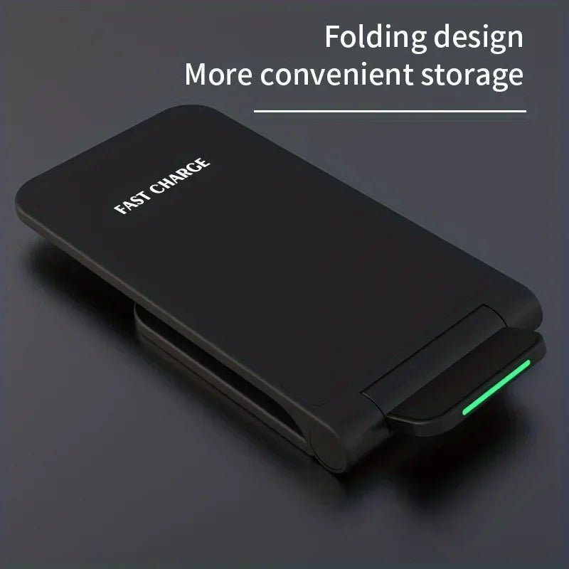 Foldable 30W Fast Wireless Charger Stand & Pad – Magnetic Induction Charging Dock for iPhone 16/15/14/13/12 Series, Samsung, Xiaomi - RELUX.STORE