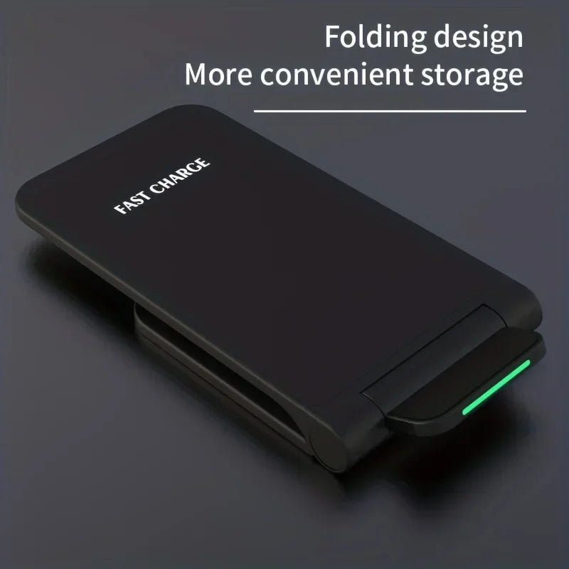Foldable 30W Fast Wireless Charger Stand & Pad – Magnetic Induction Charging Dock for iPhone 16/15/14/13/12 Series, Samsung, Xiaomi - RELUX.STORE