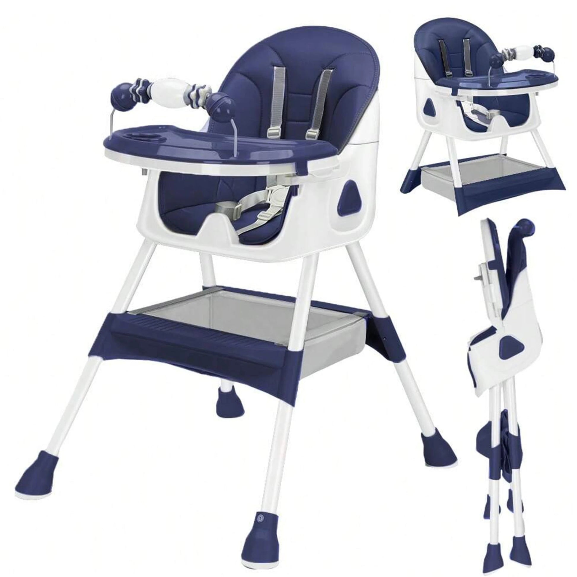 Foldable Baby High Chair 6 Months Plus, with Large Antislip Pad & ToyRack, Easy to Clean Feeding , E500 - RELUX.STOREFoldable Baby High Chair 6 Months Plus, with Large Antislip Pad & ToyRack, Easy to Clean Feeding , E500