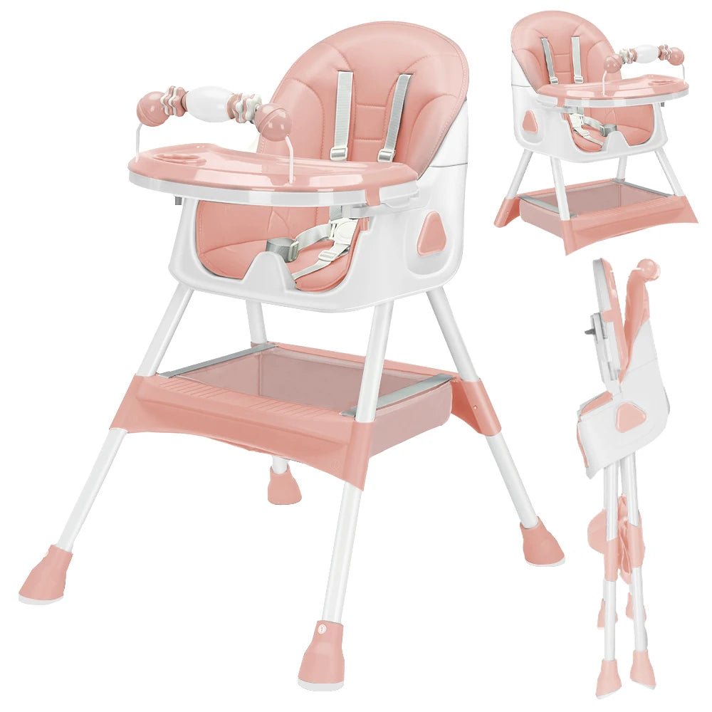 Foldable Baby High Chair 6 Months Plus, with Large Antislip Pad & ToyRack, Easy to Clean Feeding , E500 - RELUX.STOREFoldable Baby High Chair 6 Months Plus, with Large Antislip Pad & ToyRack, Easy to Clean Feeding , E500