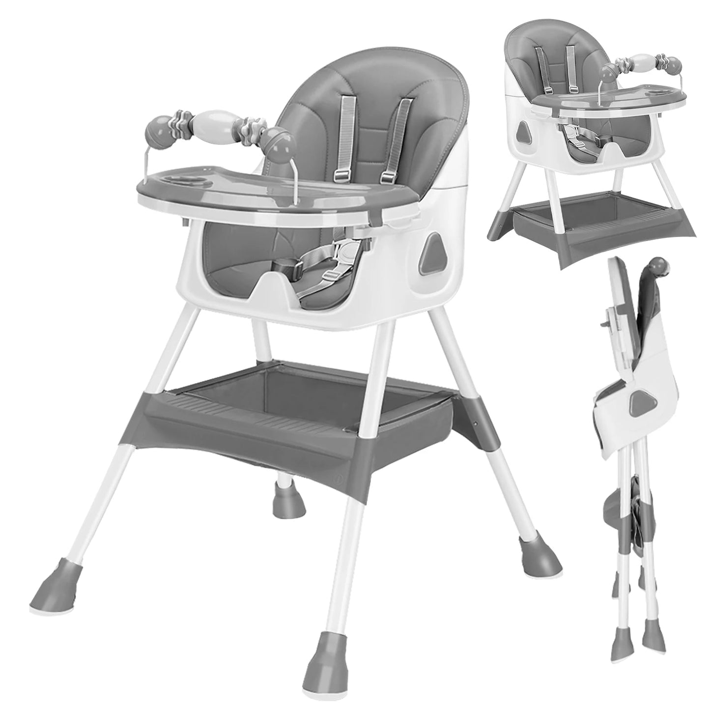 Foldable Baby High Chair 6 Months Plus, with Large Antislip Pad & ToyRack, Easy to Clean Feeding , E500 - RELUX.STOREFoldable Baby High Chair 6 Months Plus, with Large Antislip Pad & ToyRack, Easy to Clean Feeding , E500