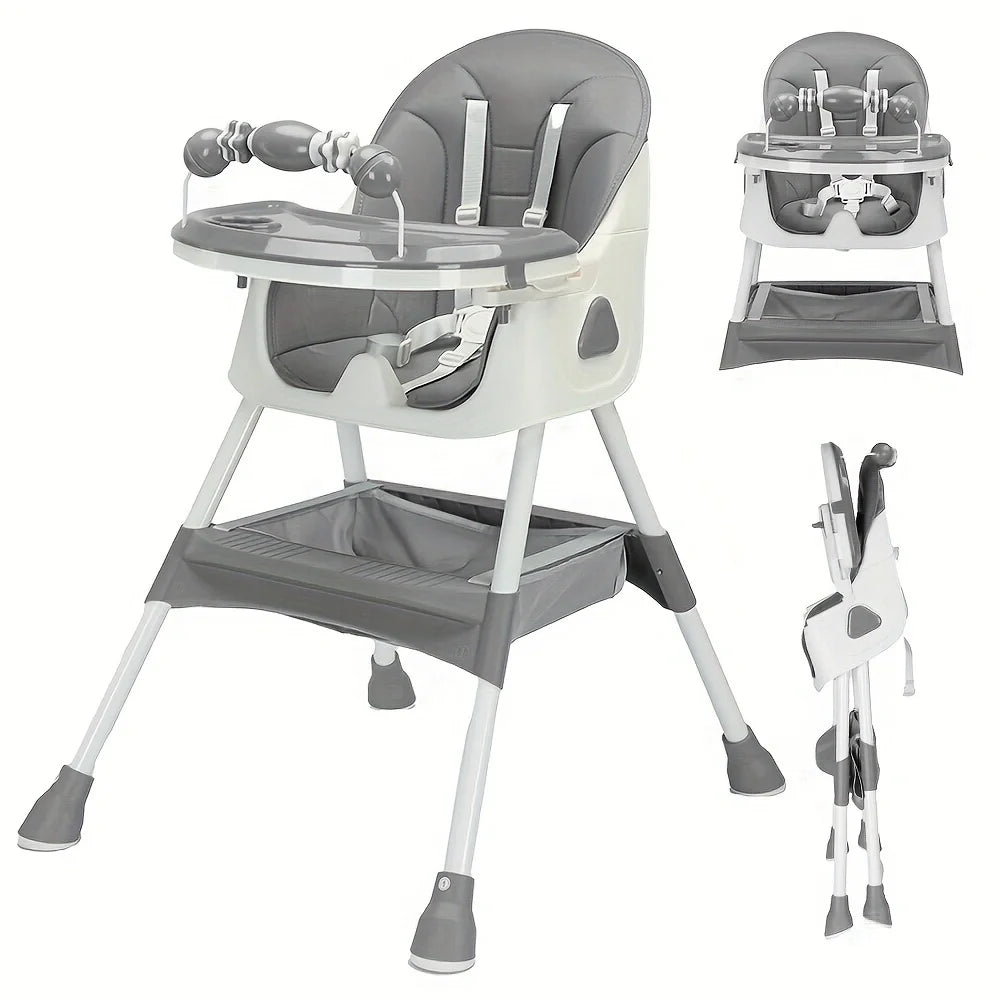 Foldable Baby High Chair 6 Months Plus, with Large Antislip Pad & ToyRack, Easy to Clean Feeding , E500 - RELUX.STOREFoldable Baby High Chair 6 Months Plus, with Large Antislip Pad & ToyRack, Easy to Clean Feeding , E500