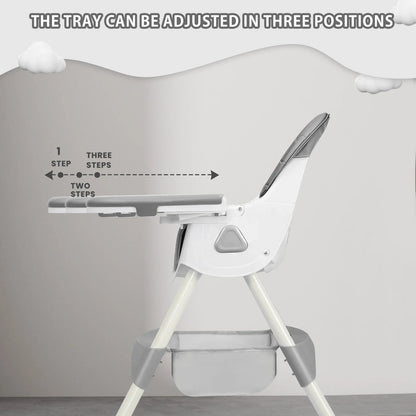 Foldable Baby High Chair 6 Months Plus, with Large Antislip Pad & ToyRack, Easy to Clean Feeding , E500 - RELUX.STOREFoldable Baby High Chair 6 Months Plus, with Large Antislip Pad & ToyRack, Easy to Clean Feeding , E500