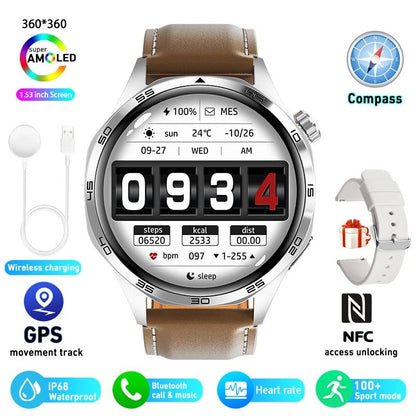 For HUAWEI GT5 Pro GPS NFC Smart Watch Men 360*360 AMOLED Screen Heart rate Bluetooth Call IP67 Waterproof Man Smartwatch 2024 - RELUX.STORE