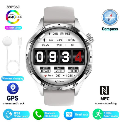 For HUAWEI GT5 Pro GPS NFC Smart Watch Men 360*360 AMOLED Screen Heart rate Bluetooth Call IP67 Waterproof Man Smartwatch 2024 - RELUX.STORE