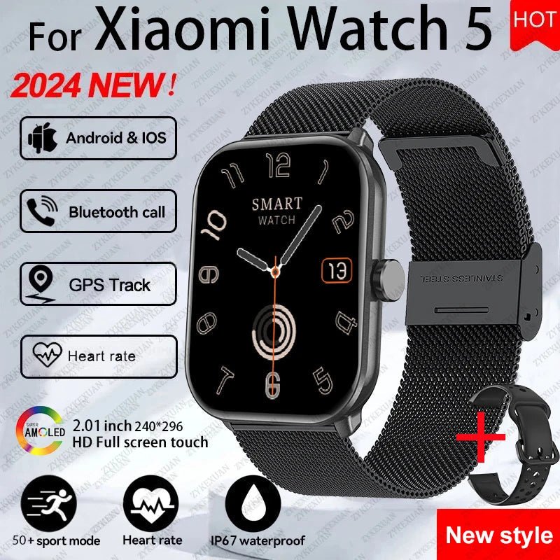 For Xiaomi Watch 5 Global Version Men Women HD AMOLED Screen Heart Rate Bluetooth Call GPS Track Waterproof Sports Smart Watch - RELUX.STORE