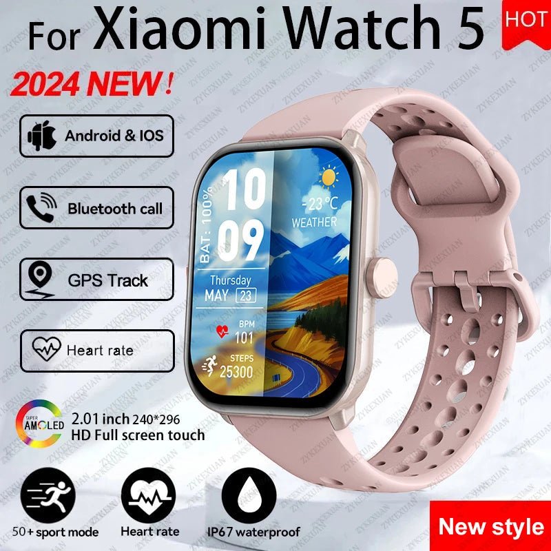For Xiaomi Watch 5 Global Version Men Women HD AMOLED Screen Heart Rate Bluetooth Call GPS Track Waterproof Sports Smart Watch - RELUX.STORE