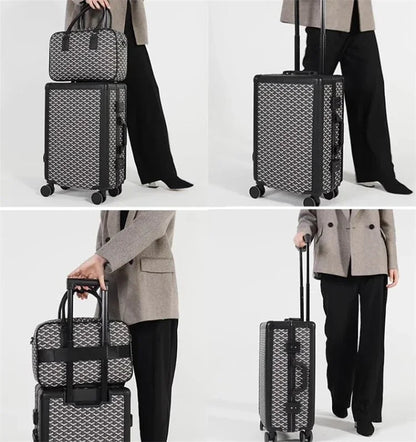 Formsia 20"24" Inch Women Spinner Retro Aluminum frame Trolley Bag Travel Suitcase Set Hand Luggage On Wheel - RELUX.STOREFormsia 20"24" Inch Women Spinner Retro Aluminum frame Trolley Bag Travel Suitcase Set Hand Luggage On Wheel