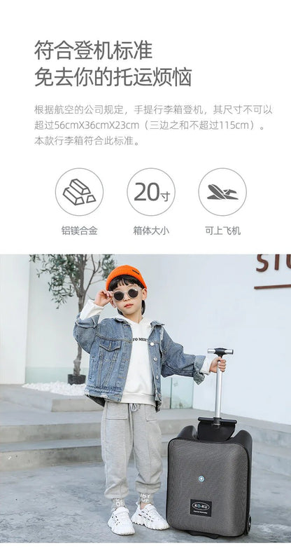 Formsio Kids Scooter Suitcase Lazy Carry On Rolling Luggage Box Sitting Trolley Bag For Baby - RELUX.STOREFormsio Kids Scooter Suitcase Lazy Carry On Rolling Luggage Box Sitting Trolley Bag For Baby